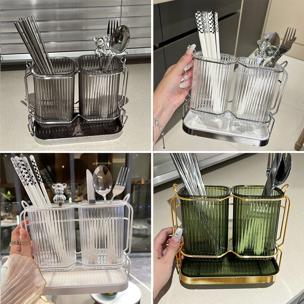 

1PC Utensil Holder Chopstick Storage Rack Cutlery Sink Chopsticks Holder Kitchen Spoon Fork Drain Rack Cutlery Storage Organizer