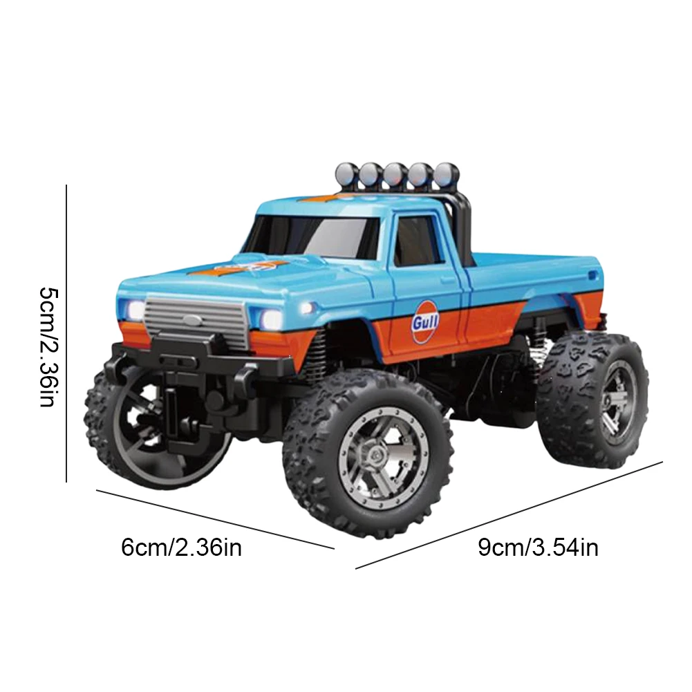 RC Off-road Monster Truck 1/64 Remote Control Mini Climbing Car Model 2.4GHz Electric Vehicle Toy Off-road Vehicle for Kids Gift