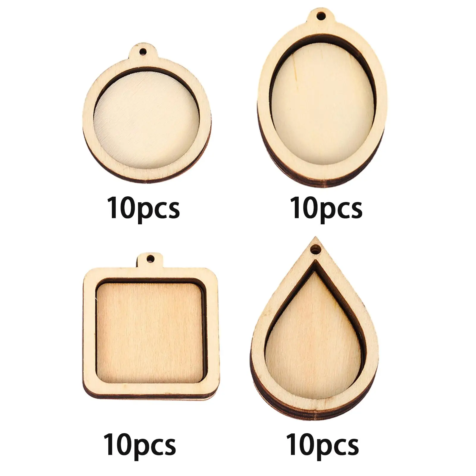 

10Pcs Small Cross Stitch Hoops Embroidery Frames Wood for Wall Decor Necklaces