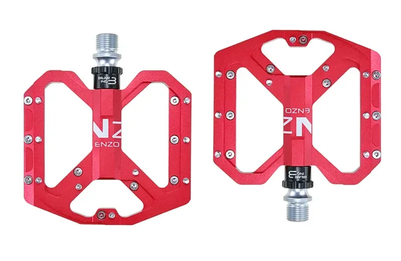 ENZO شقة القدم خفيفة دواسات الدراجة الجبلية MTB CNC سبائك الألومنيوم مختومة 3 تحمل المضادة للانزلاق دراجة الدواسات دراجة أجزاء