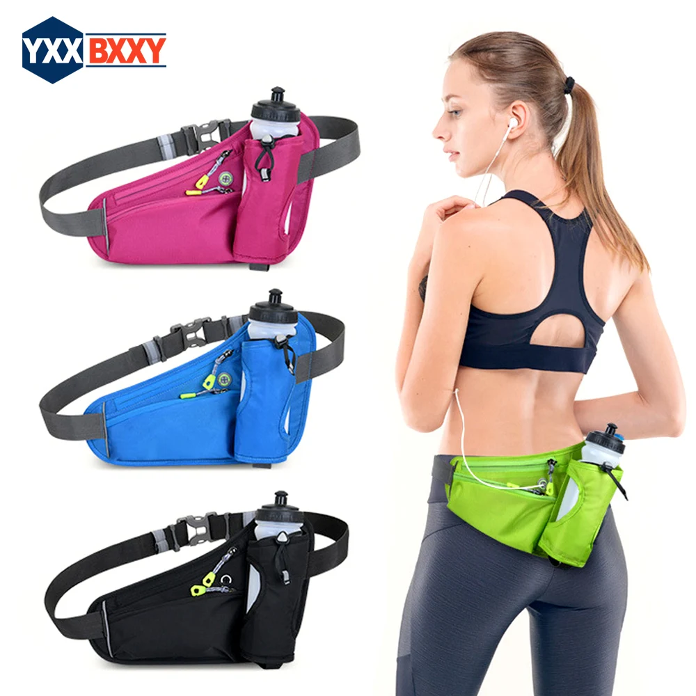 

1PCS Running Fanny Pack with Water Bottle Holder - Adjustable Running Belt With Water Bottle Holder and Pouch Camping Walking