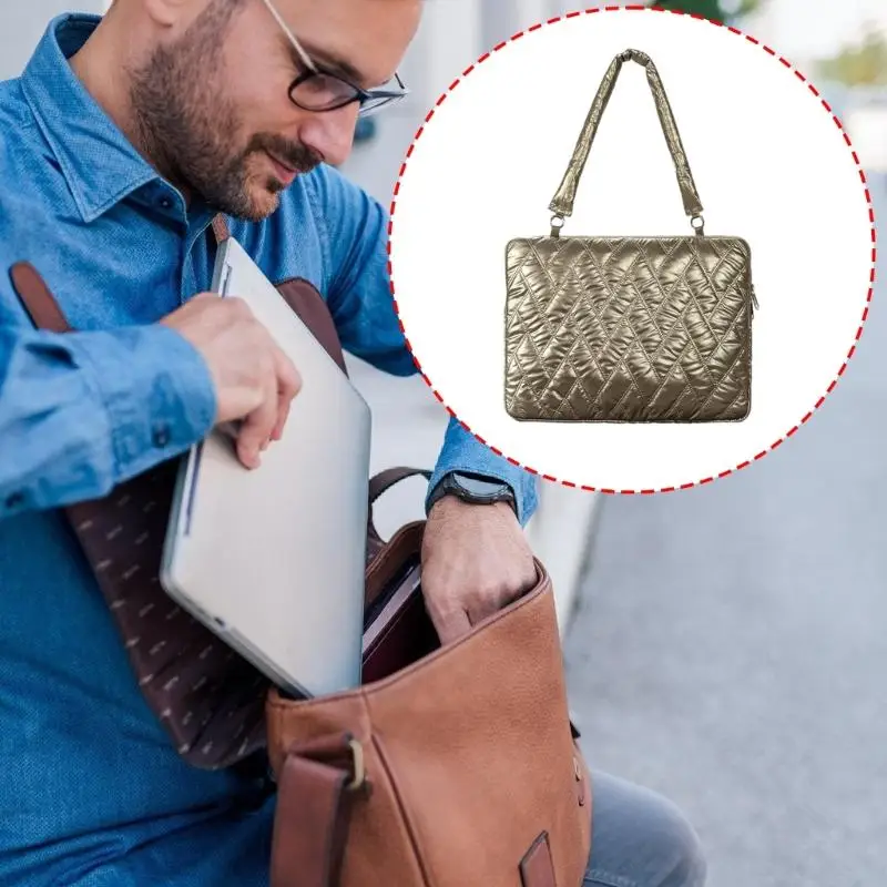 

Anti Scratch Laptop Shoulder Bag Quilted Protective Design For 12Inch Tablets Sleeve Ergonomic Carrying Case F19E