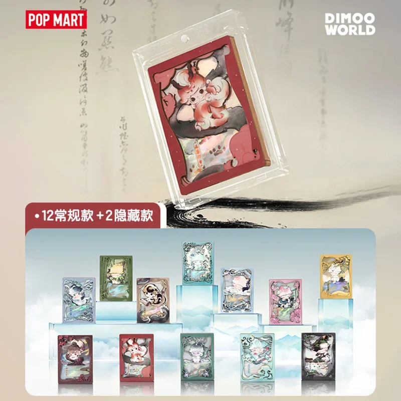 POP MART DIMOO STORIES IN THE CUP Series Art Collection Cards Mystery Box Guess Bag Toys Doll Cute Anime Figure Desktop Ornament