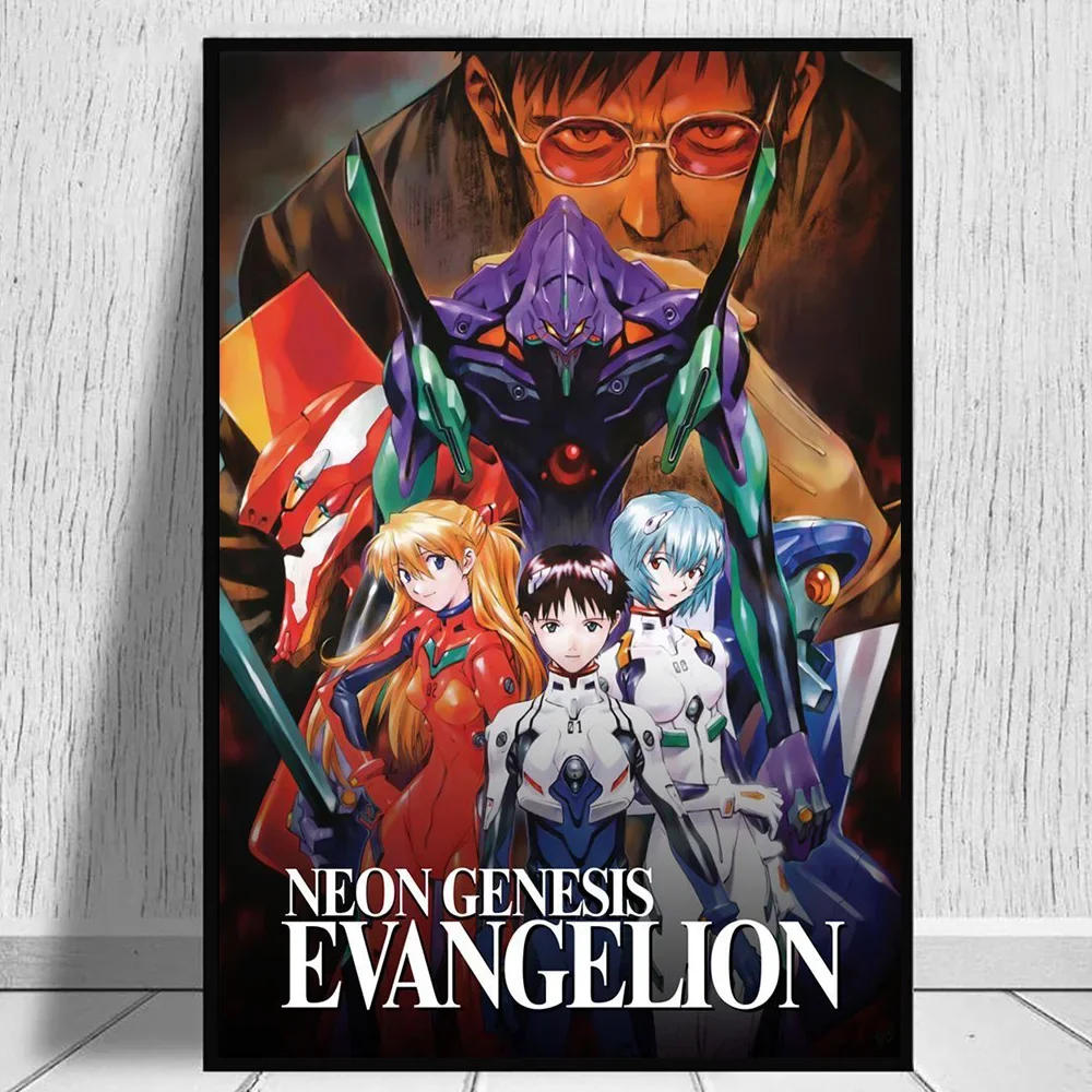 Anime Neon Genesis Evangelion Poster 90er Jahre Wanddekoration Vintage Japanische Animation Wandkunst Japan Manga EVA Leinwandgemälde Geschenk – Detail 5