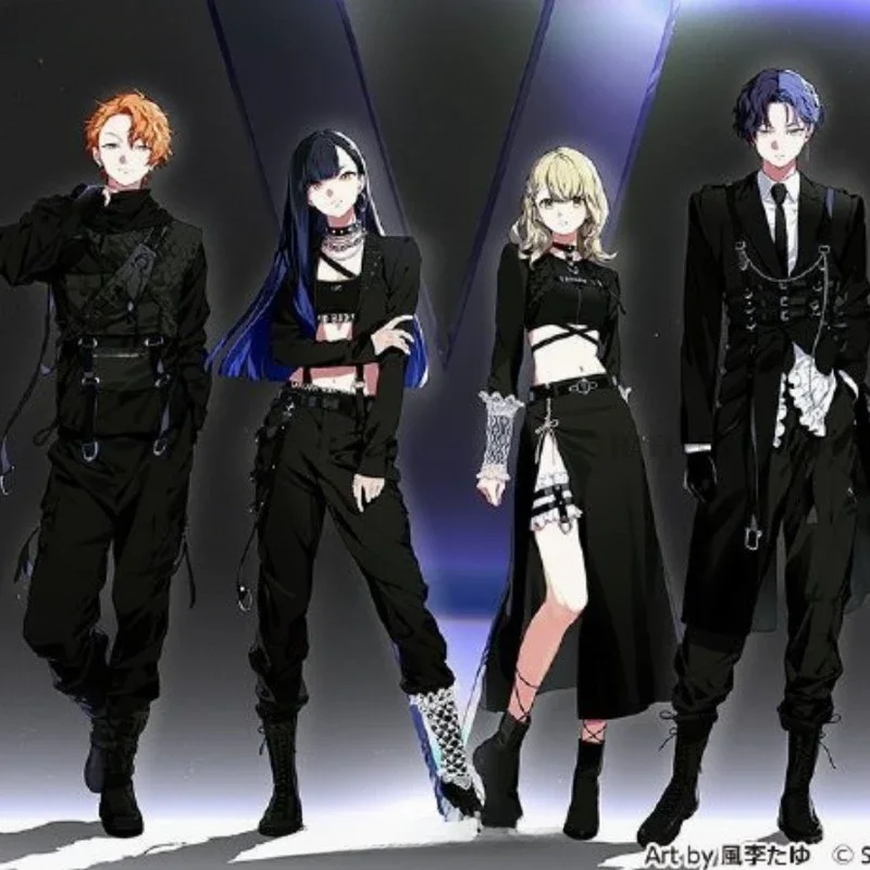 Project Sekai VBS Shinonome Akito Cosplay Shiraishi An Aoyagi Toya Cosplay Azusawa Kohane Cosplay Costume Suit All Black Suit