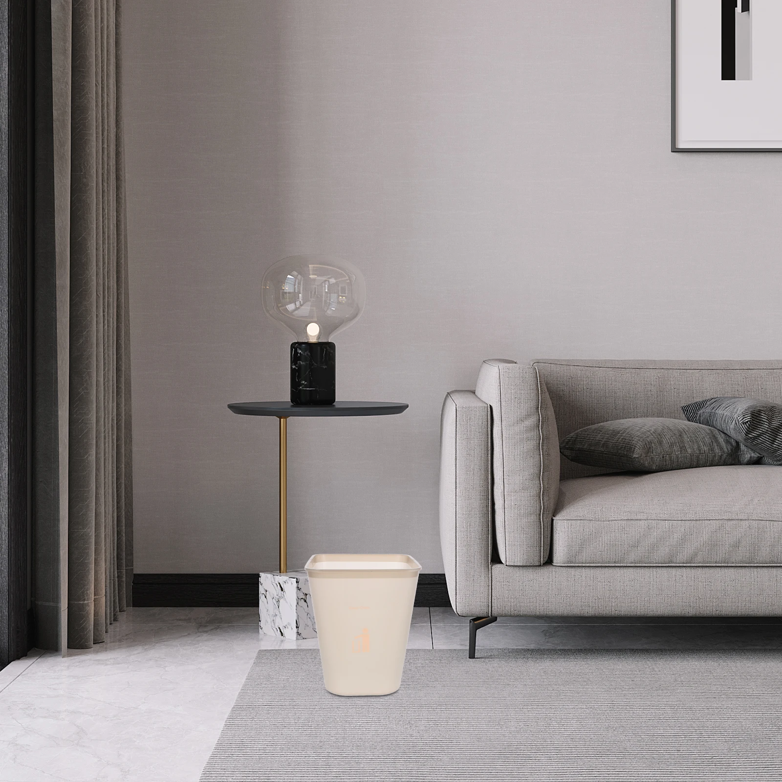 

1 set 1 Set Of Rectangular Plastic Trash Can Waste Bucket For Bedroom Bathroom Living Room Home Office Household Garbage Bin