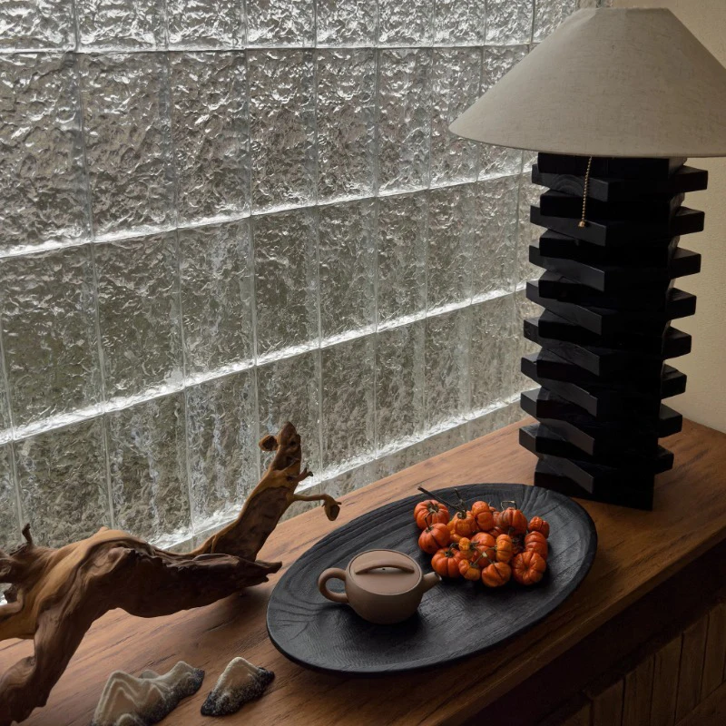 Vassoi portaoggetti in legno Piccolo vassoio da tè per caffè Stoviglie in legno Wabi-Sabi Statuetta portaoggetti da cucina Decorazione e accessori per la tavola