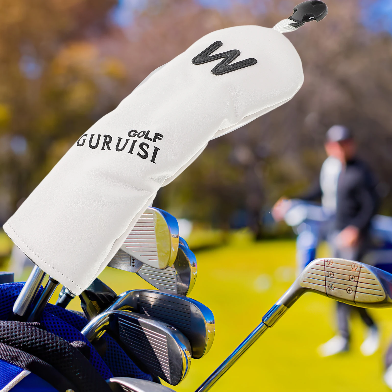 

Golf Headcovers Stylish Simple White 3 All Clubs Robust Material Shield Scratches Impacts Easy Carry Golf Club Covers