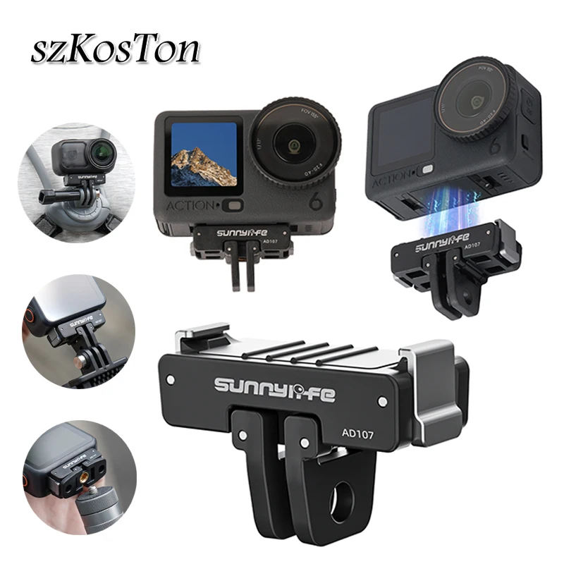 

Magnetic Adapter for DJI OSMO NANO Action 6 Magnetic Adapter Foldable Quick-release Two Claw Mount Adapter