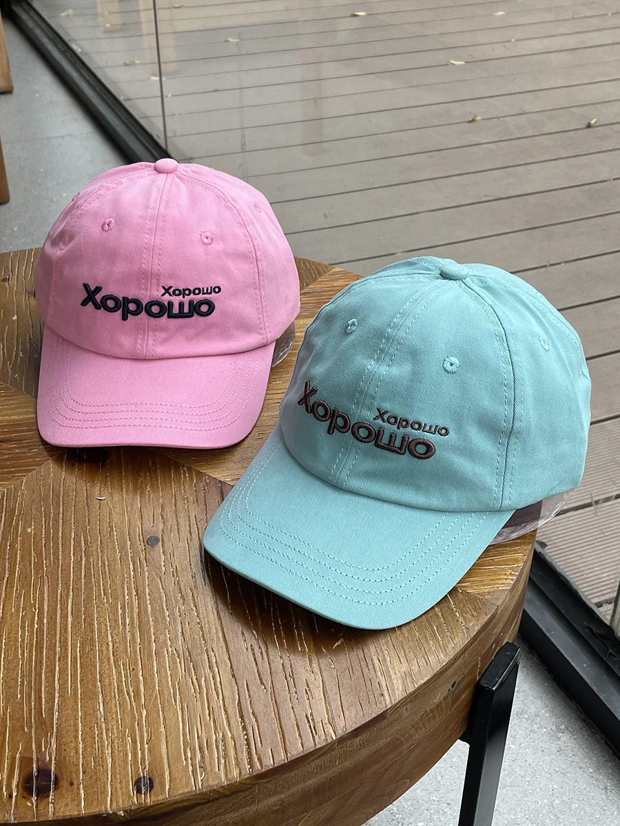 

Simple letter embroidered baseball cap women's four-season soft top couple cap men