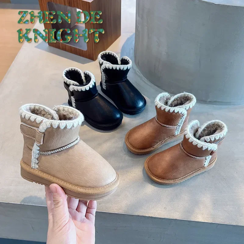 Baby Girls Boys Snow Boots Windproof Waterproof Infant Cotton-padded Shoes Children Winter Shoes Kids Outdoor Warm Plush Boots