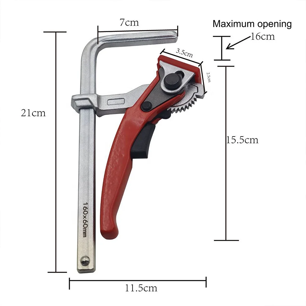 

Adjustable Angle CR-V and Aluminum Alloy Ratchet Rail F Clamp for Woodworking Hand DIY Tool Clamps