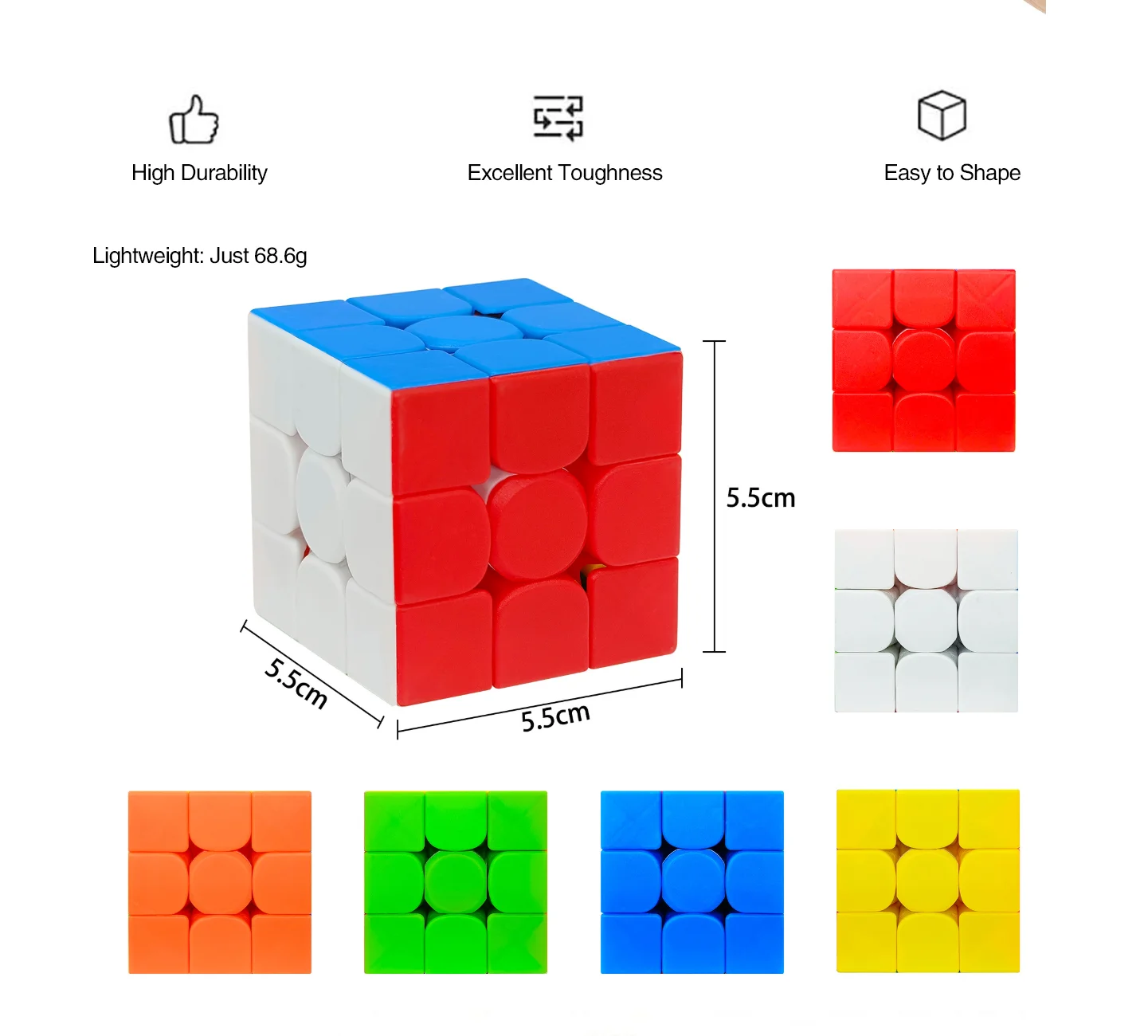 Cube de vitesse professionnel 3x3, casse-tête, casse-tête, magique, tournant en douceur, durable, cadeau d'instituts souligné pour les enfants