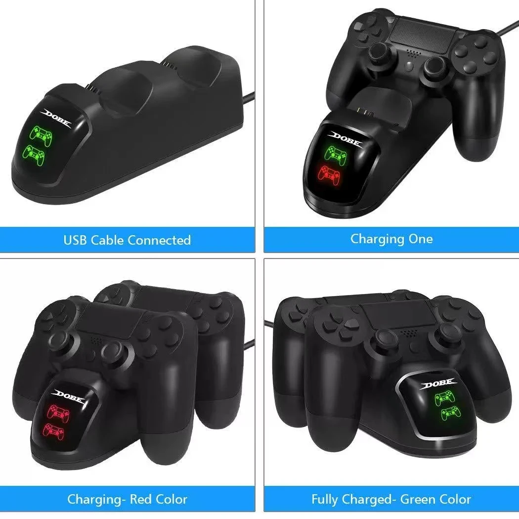 Charger Dock for PS4/PS4 Slim/PS4 Pro Controller,Dual USB Joystick Quick Charge Dock,Stand Charger,Gamepad Charger with Indicato