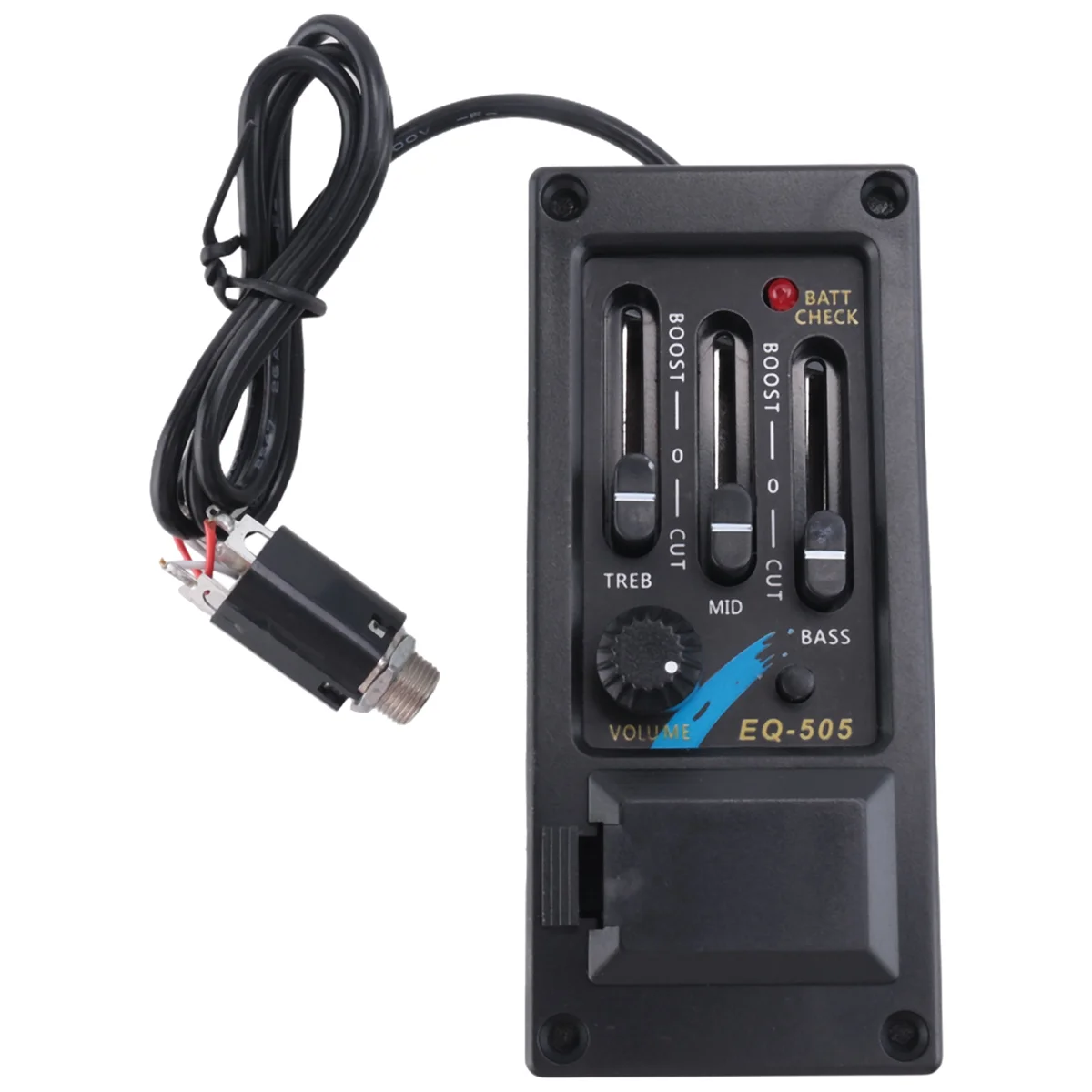 EQ-505 Gitarrensattel-Tonabnehmer, 3-Bänder, EQ-Equalizer, Vorverstärkersystem für die linke Hand, Equalizer Piezo Rich