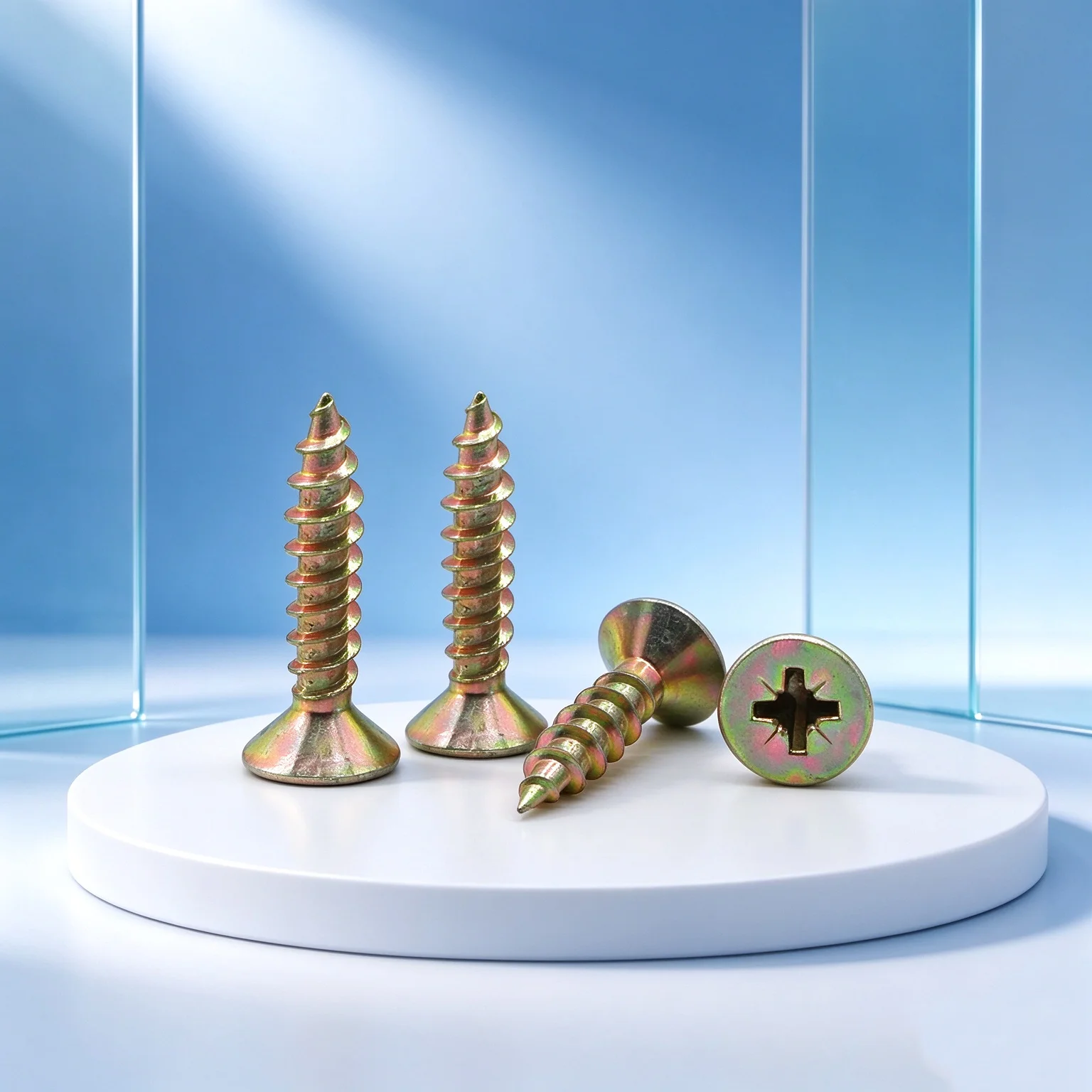 20PCS Cross Recessed Countersunk Fibreboard Chipboard Screws M3 M3.5 M4 M5 Color Zinc Coated Flat Head Self Tapping Wood Screw