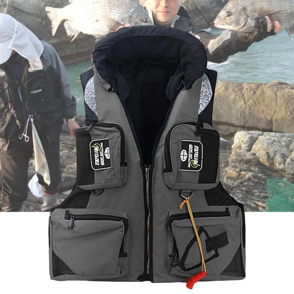 Exquisite Swimming Vest  Multi-pocket Waterproof Boating Vest  High Men Water Sports Safety Swimming Jacket