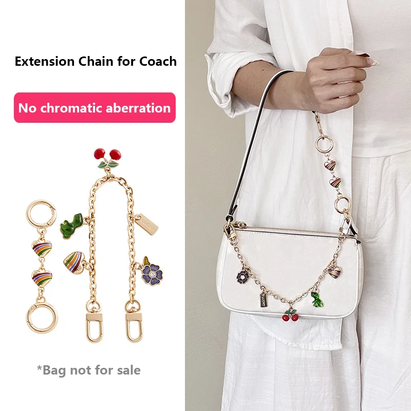 Cadena de extensión de lujo para bolso Coach Nolita19, cadena decorativa para bolso, accesorios de correa de hombro de moda Cherry para transformación de bolso