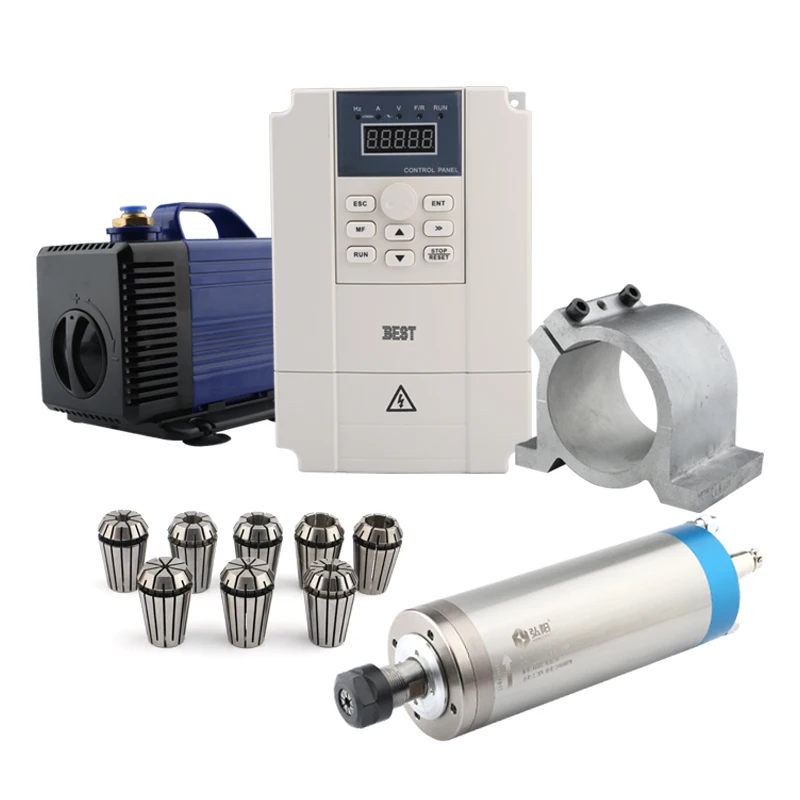 Hycnc Spindle Motor Kit 2.2kw Water Cooled High Speed Woodworking Spindle 24000 Rpm Three Phase CNC Drilling Motor