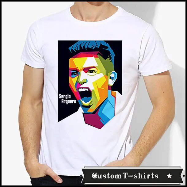 

Sergio Agüero Personalized Patterned Summer Cotton Men's and Women's Cultural T-Shirt Short Sleeve T-shirt