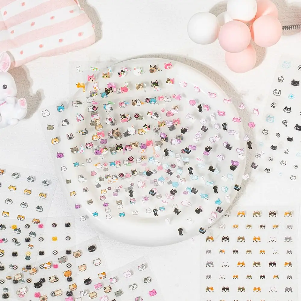

New Waterproof Cartoon Nail Sticker Self Adhesive Transparent Water Bottle Stickers PET DIY Nail Art Sticker Nail Art Decoration