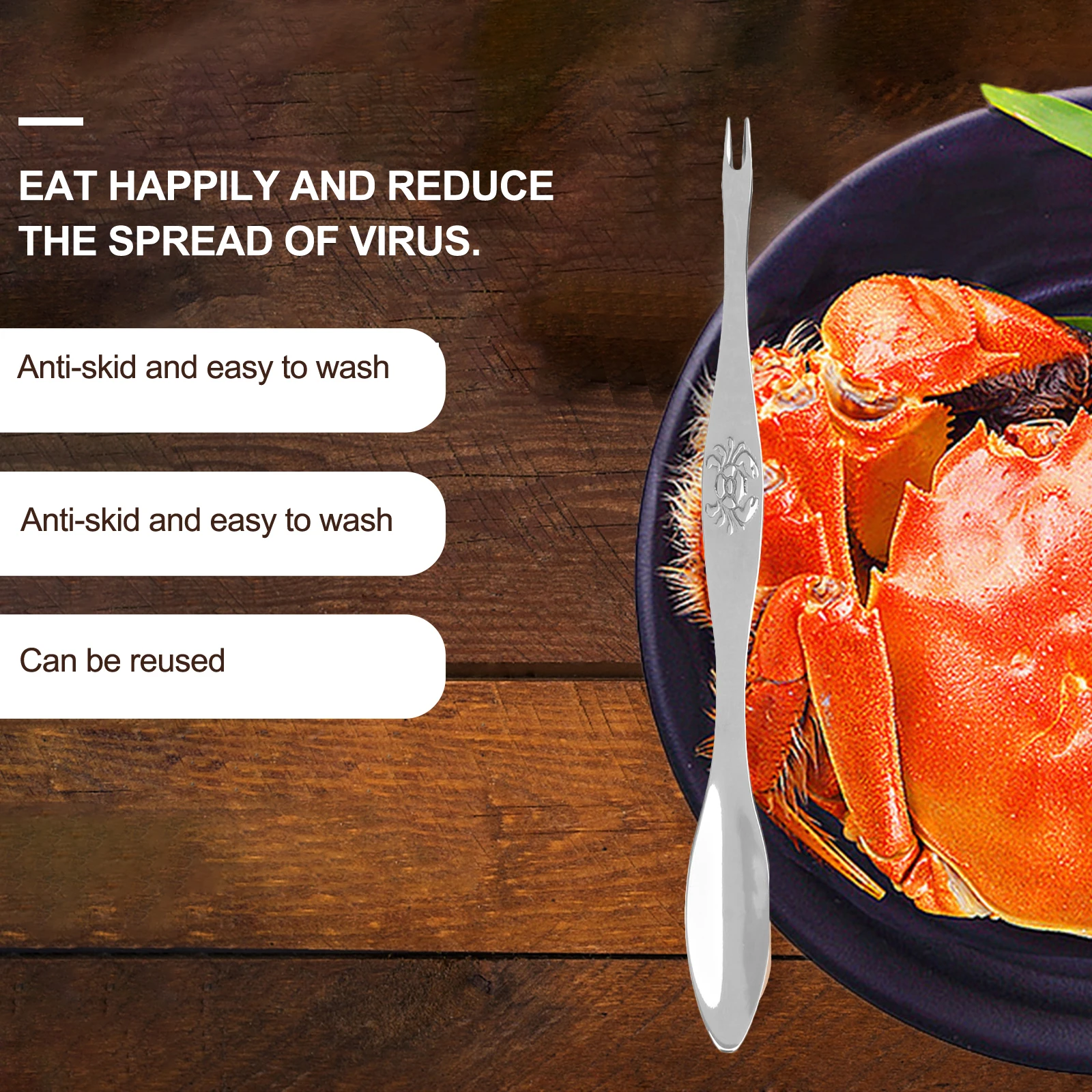

5pcs Crab Fork 304 Stainless Steel Seafood Tools Lobster Needle Kitchen Gadgets Safe Anti Deformation Easy Grip