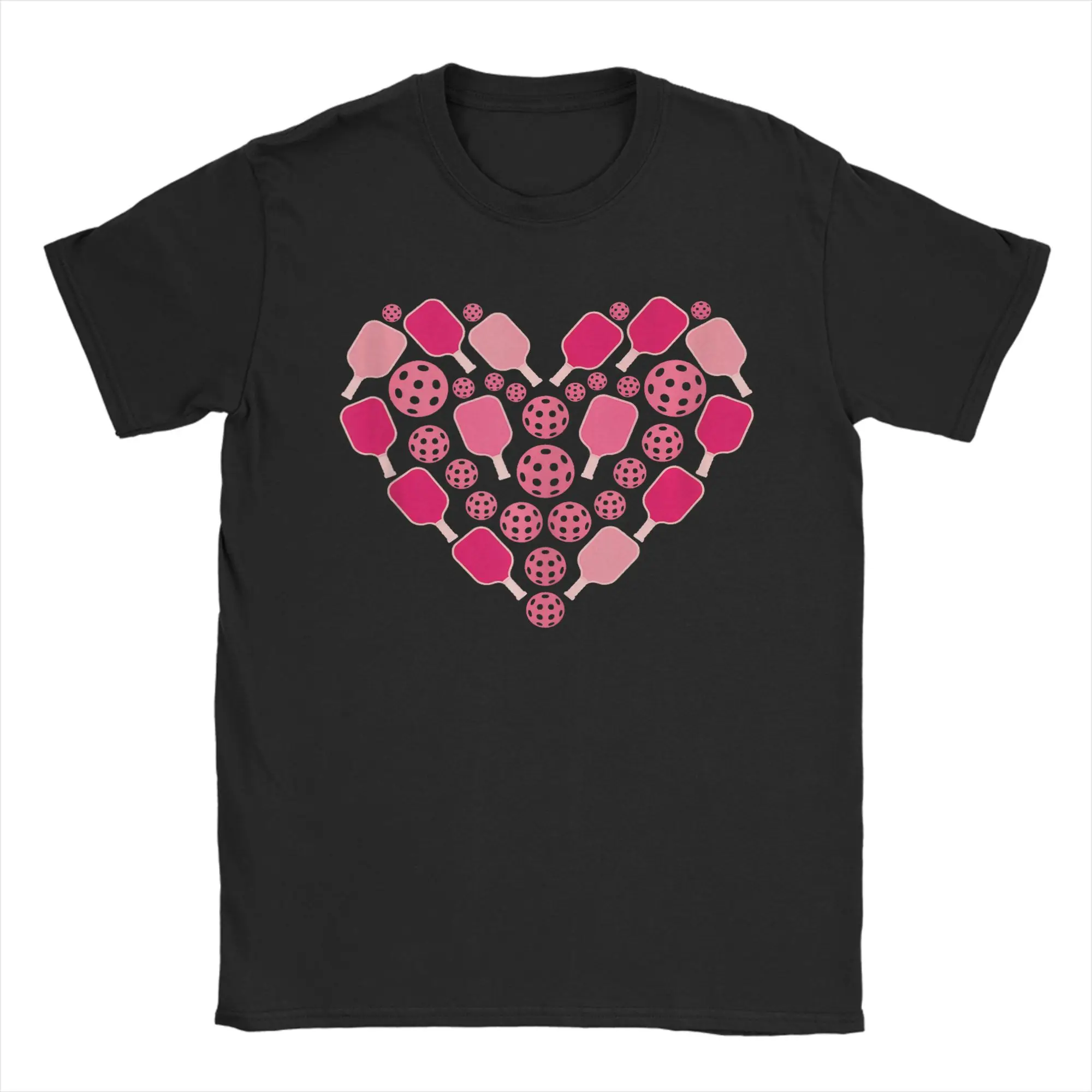 

Funny Pickleball Heart Valentine's Day Pickleball Lover T-Shirt for Men Crew Neck Cotton T Shirts Short Sleeve Tees 5XL Clothes