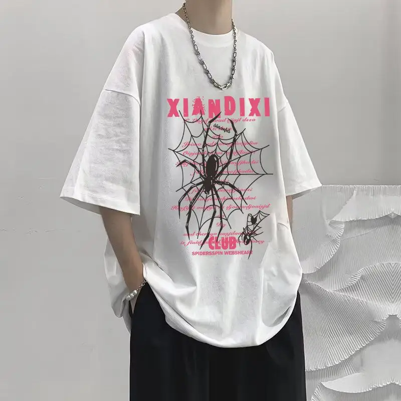 مجموعة تي شيرت Marvel Spiderman Boys Summer Fashion Trends Cartoon Anime Pattern Soft Casual Loose Jeans متعددة الاستخدامات بأكمام قصيرة
