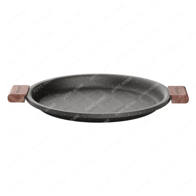 

Korean Grill Tray Non-Stick Pan Induction Cooker Medical Stone Korean-Style Grill Pan Portable Gas Stove Outdoor Teppanyaki