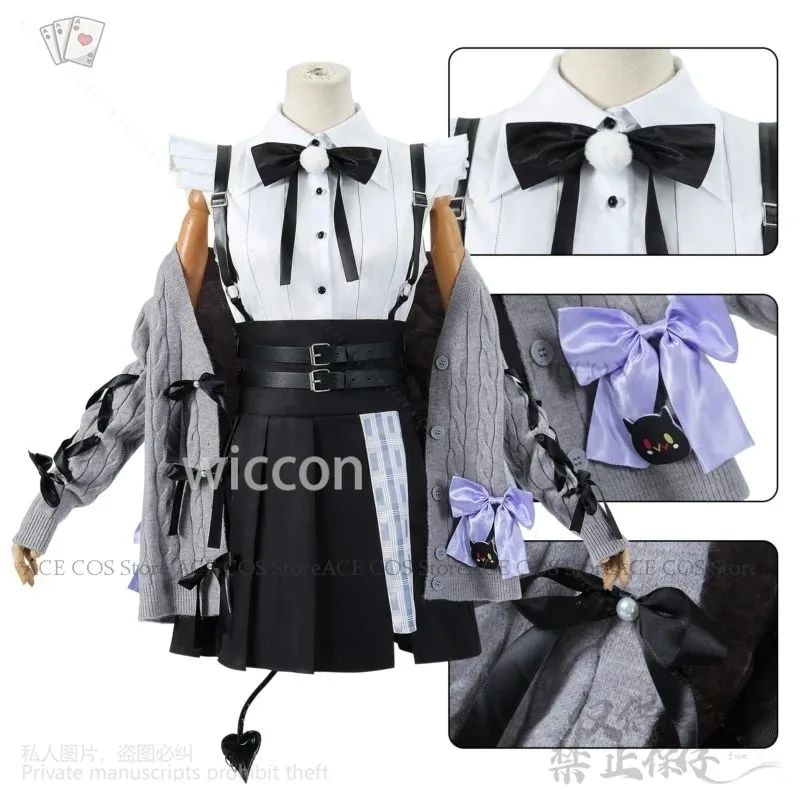 

Новый аниме Hololive VTuber Косплей Tokoyami Towa Костюм Идол Платье Парик Хвост Шляпа Лолита Униформа Хэллоуин Рождество 1;s'6,y;9'b,5;