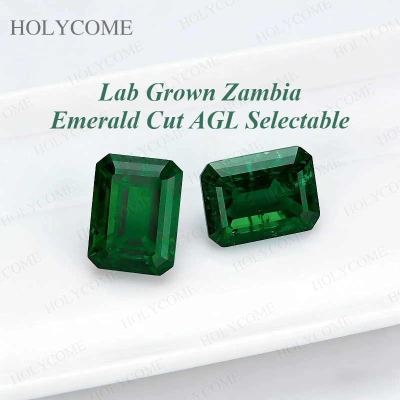 

AGL Certified Lab Grown Zambian Emerald Shape Full Size 2x4mm-13x18mm With Cracks Inclusions Inside For Women Jewelry Design