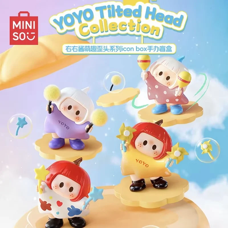 

MINISO YoYo Tiltted Head Collection Series Icon Box Blind Box Figure Cute Collectible Desk Decor Gift for Girl