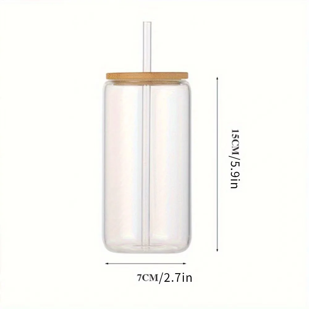 Custom Birth Flower Can Shaped Glass Tumbler with Bamboo Lid & Straw, Name Birth Month Flower Iced Coffee Cup Birthday Gift.