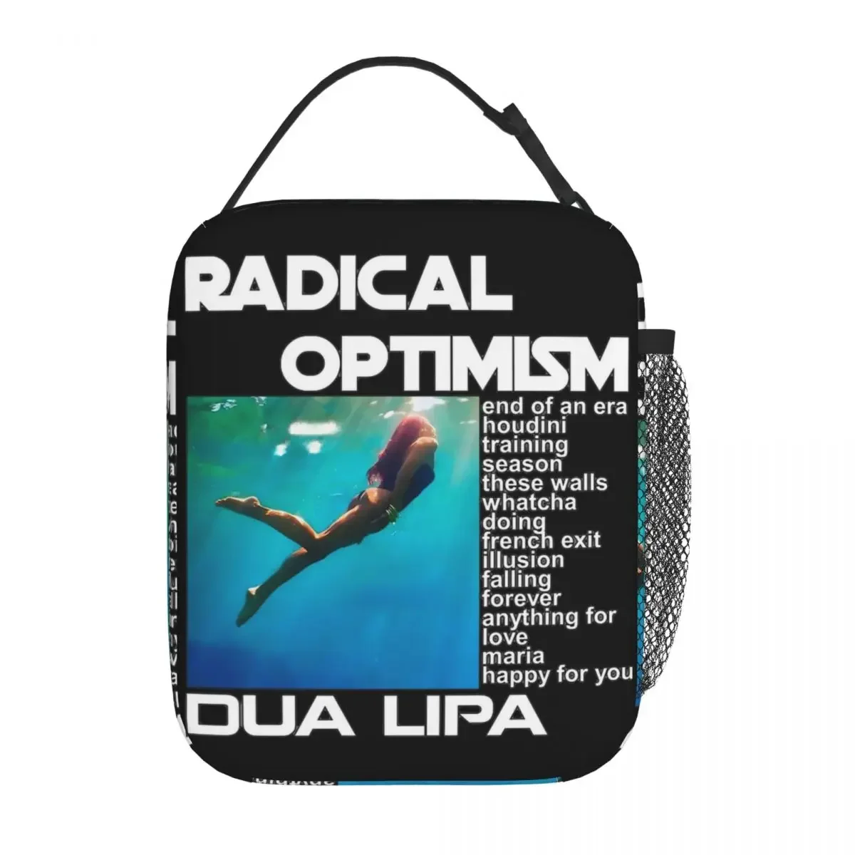 D-Dua Lipa Singer Radical Optimism Album Insulated Lunch Bag For School Food Storage Bag Portable Thermal Cooler Lunch Box