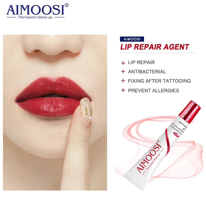 AIMOOSI Permanent Makeup Pigments for Micropigmentation Professional Henna Lips Microblading Tattoo Inks with Lip Repair Agent