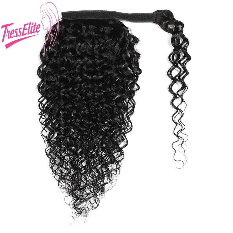 

Удобный парик из натуральных волос с волнистыми волосами и хвостиком, 8-26 дюймов, обернутый вокруг хвоста, натуральный вид, наращивание для женщин