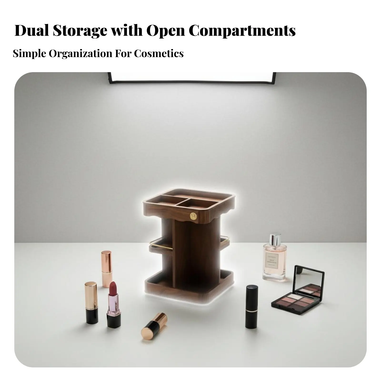 

Tiered Makeup Display Multitier Design Tiered Storage single-unit Space-Saving long-lasting for Office Workers, Bedroom