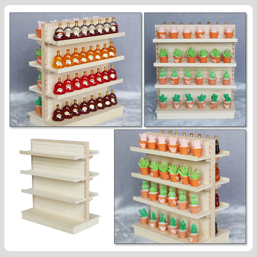 

Wooden Ornaments Shelves Mini Shelf Candy Toy Small House Dollhouse Living Room Furniture Child Shop