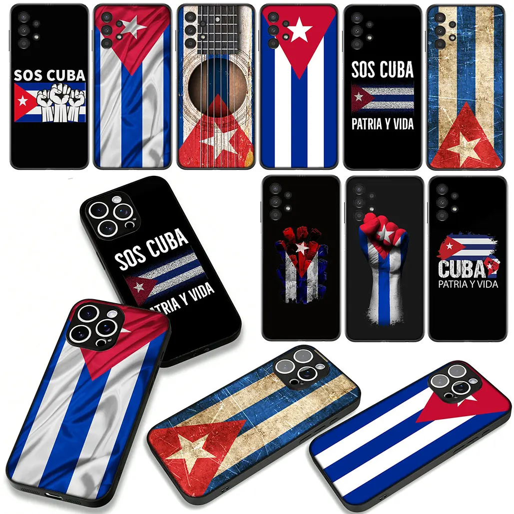 Чехол для телефона с флагом Кубы для Samsung Galaxy A55 A56 A25 A21S A35 A54 S8 S9 S20 S21 FE S10 Plus A53 A13 A33 A34 Корпус