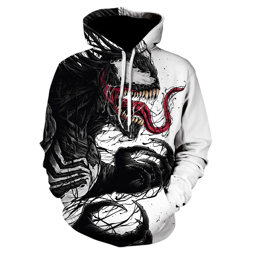 

Miniso 3D Venom Hoodie Hot Movie Skull Printed Mens Clothes Autumn Winter Hoodies Sweatshirts Men Women Pullover Jackets