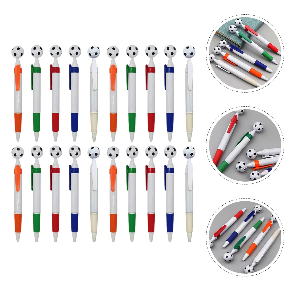 

20 Pcs Ballpoint Pens Football Students Stationery Fountain Soccer Sign for Office