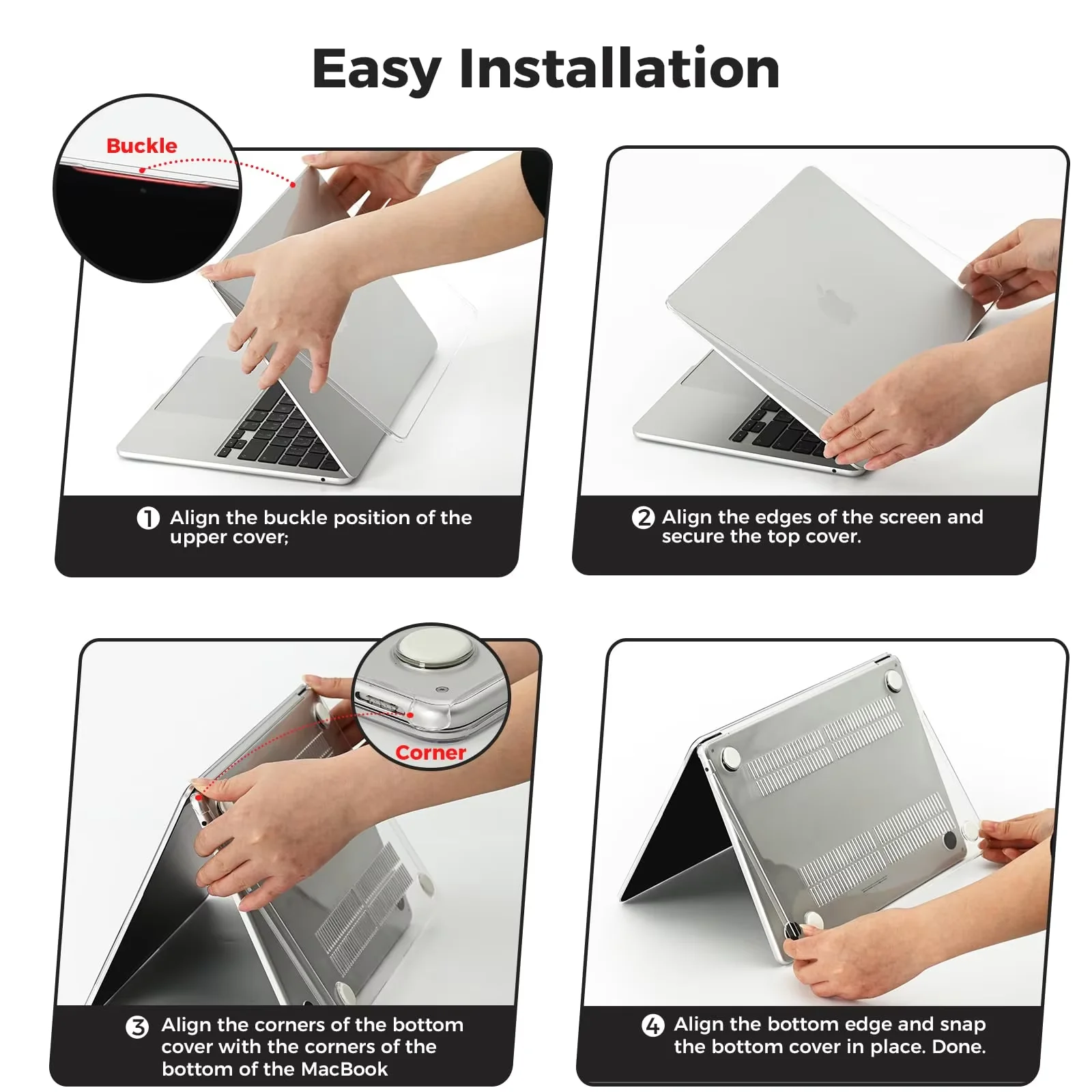 مصممة لجهاز MacBook Air 13 بوصة 2022-2025 M2/M3/M4 (A3240 A3113 A2681) - غطاء حماية رفيع للكمبيوتر المحمول من مادة TPU