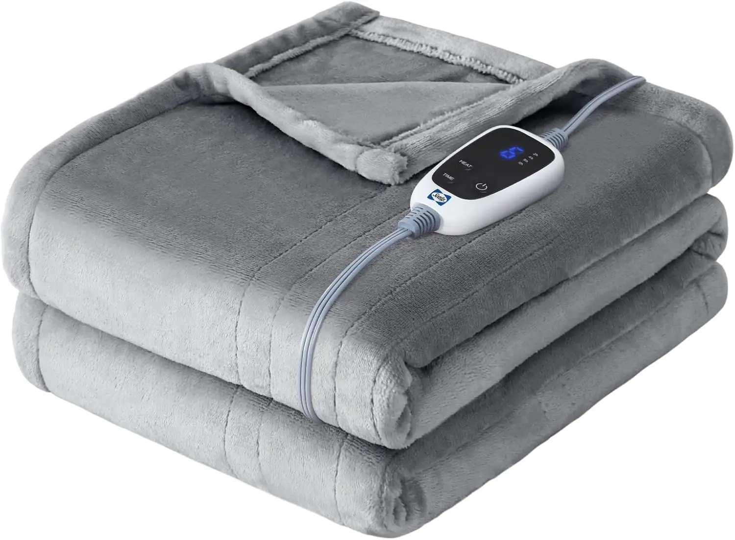 

Electric Heated Throw Blanket with 6 Settings, Auto Shut Off, Fast Heating, Machine Washable, 50x60 Inch, Light Grey