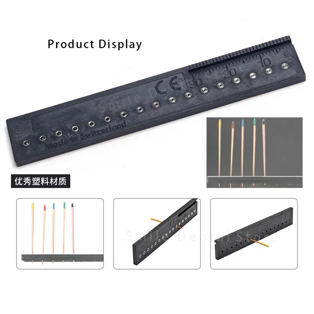 Dental Endo Measuring Block for Reamer & Gutta Percha Points Autoclavable Gauge With Cutting Edge for Trimming Gutta Percha Tips