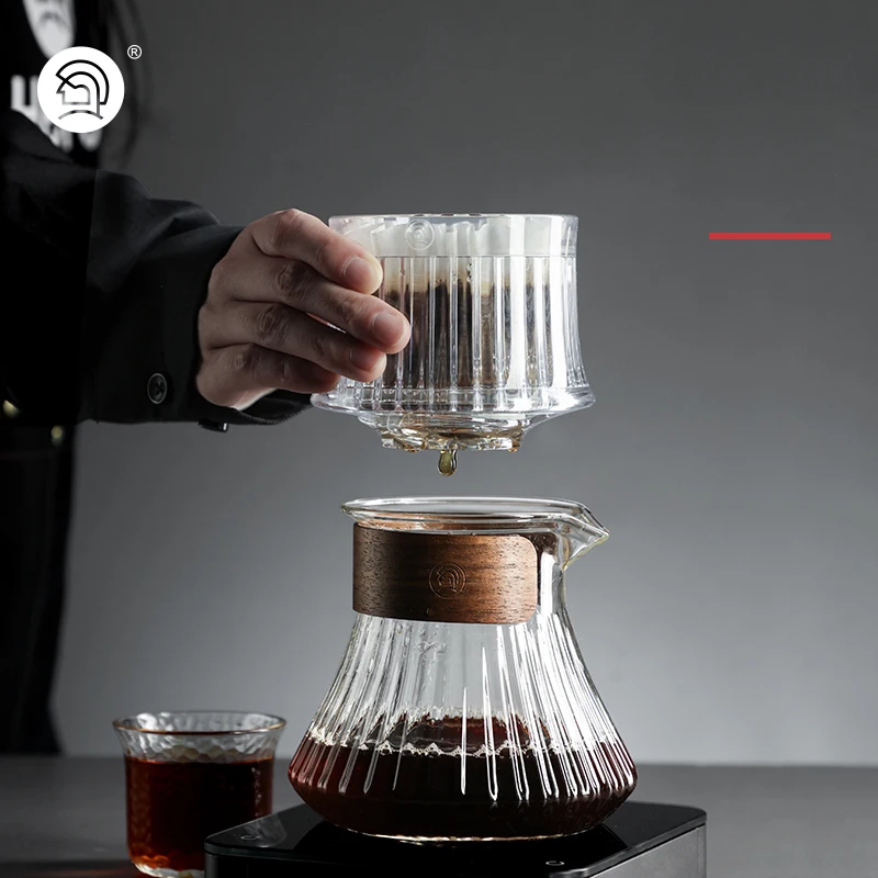 zeroHero Glass Coffee Server Wooden Insulation Ring for Home Barista Office Pour Over Brewing Kits and Accessories Gifts Pro X