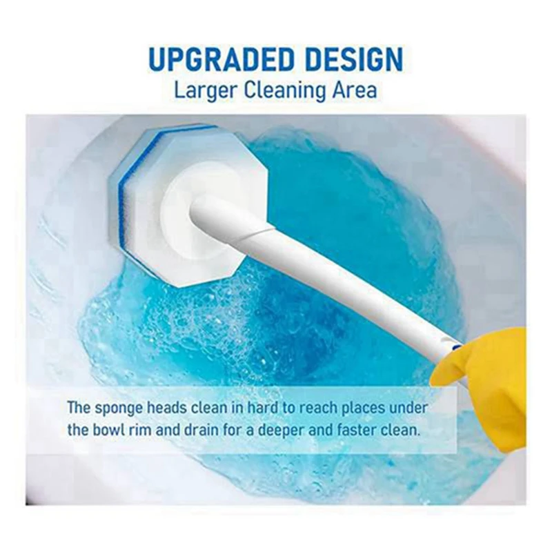 40 Counts Upgraded Toilet Brush Wand Disposable Toilet Cleaning Wand Refills Bowl Scrubbers Heads-A49I
