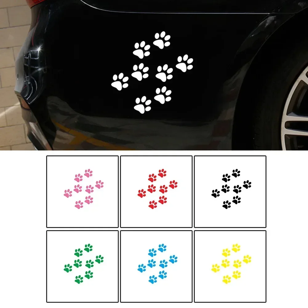 Auto Car Sticker Cat Paw Print Car Sticker Vinyl Motorcycle Decoration StickerHeadlight Decal NEW