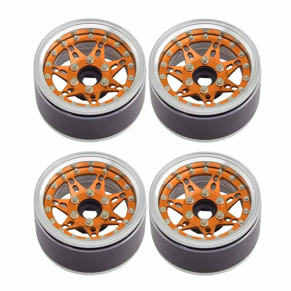 

4PCS Aluminum 1.9 Inch Beadlock Wheels Rim Adjustable Offset Wheel Hub for 1/10 RC Crawler Car TRX4 TRX6 SCX10 GEN7 8 D90