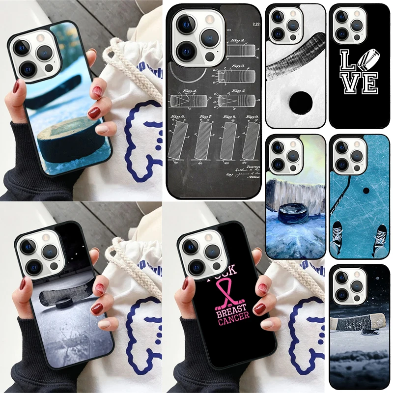 Ice Hockey Puck Phone Case for iPhone 16 15 14 12 13 mini PLUS X XS XR 11 PRO MAX Cover Fundas Shell