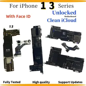 Bilashmart Unlocked Authentic Motherboard iphone 13 Pro Max 13 Mini Mainboard With Face ID Clean iCloud Support IOS Update Logic Board